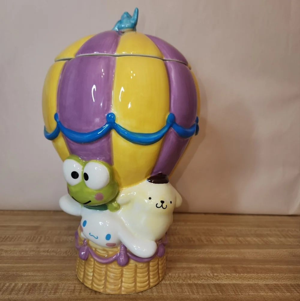 HELLO KITTY & Friends Hot Air Balloon Cookie Jar By Blue Sky Clayworks